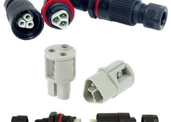 Wtyk i gniazdo Mufa hermetyczna IP68 3x2,5mm2 do kabli ze złączem wewnątrz