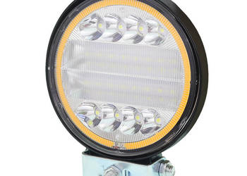 LAMPA ROBOCZA HALOGEN LED, 24 LED + OBRYSOWA DIODA, OKRĄGŁĄ, 12-24V, F