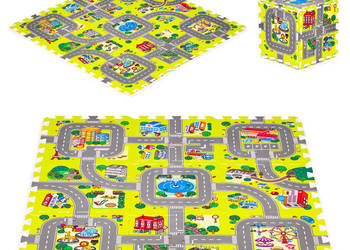 Mata piankowa dla dzieci miasto 9 elementów 90,5x90,5 cm IPLAY