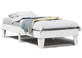 Rama łóżka bez materaca biała lite drewno sosnowe 90x200 cm WM-855365