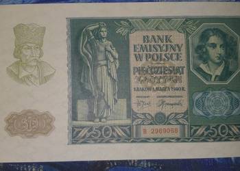 RZADKOŚĆ !!! 50 złotych 1940 s. B UNC/UNC- !!!