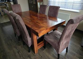 Stół kolonialne do jadalni z krzesłami 180x90