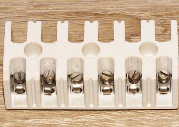 Listwa zaciskowa śrubowa, kostka 6 torowa T55 typ 346 M 4 mm² 660 V bakelit