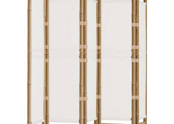 Składany parawan 5-panelowy 200 cm bambus i płótno WM-350625