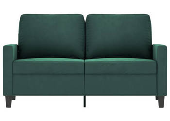 Sofa 2-osobowa ciemnozielona 120 cm tapicerowana aksamitem WM-359191