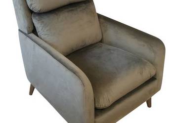 Nowy Relaksacyjny fotel welurowy szary do salonu sypialni przed tv