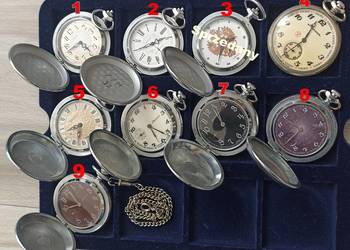 8 X ZEGAREK KIESZONKOWY MOŁNIA MOLNIJA Brązowy Fiolet Czarny Złoty Biały