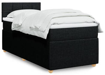 Łóżko kontynentalne z materacem czarne tkanina 100x200 cm WM-3287369