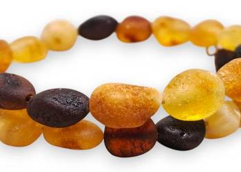 Bransoletka BURSZTYN bałtycki matowy mix drut pamięciowy #899