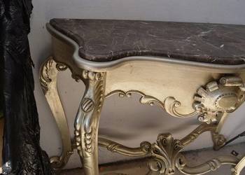 SREBRNA konsola pod ścianę KONSOLKA Dekor 124CM