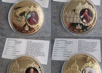 4 x PAPIEŻ Jan Paweł II Benedykt XVI Leo XIII Pius IX CERTYF