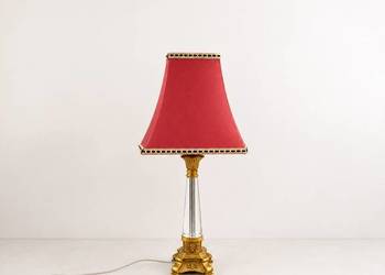 Stylowa Lampa Stołowa Vintage – Lucite (Akryl) i Mosiądz – Lata 60./70.