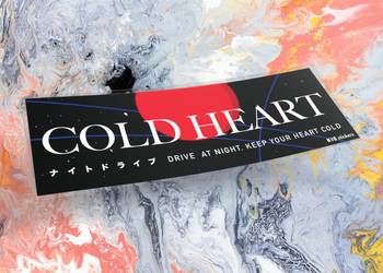 Naklejka K13 + COLD HEART 20 x 6,5 cm drift slap #1
