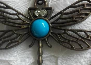 NASZYJNIK Z WAŻKĄ Z PIĘKNYM TURKUSEM NASZYJNIK Z WAŻKĄ Z PIĘKNYM TURKUSEM