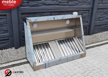 Okap skośny przyścienny z filtrami 1200x800x450 mm