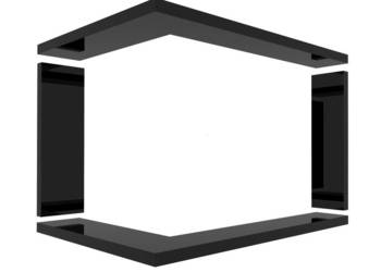 Ramka czarny granit do kominka narożnego ZIBI 12 L BS KRATKI