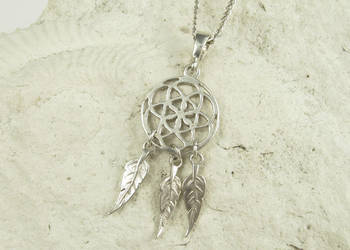 Srebrna zawieszka łapacz snów - srebro 925