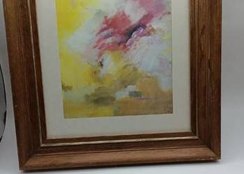 Obraz w drewnianej ramie abstrakcja reprodukcja Małgorzata