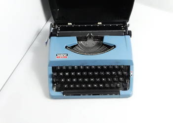 Maszyna do pisania BROTHER 210 - Sprawna! Unikatowy błękitny kolor walizka