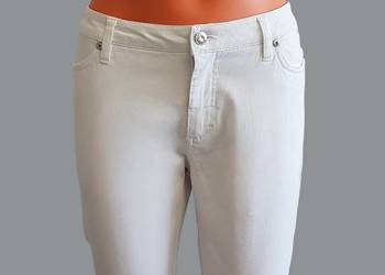 Damskie eleganckie białe bawełniane spodnie rurki Bonprix 38/M