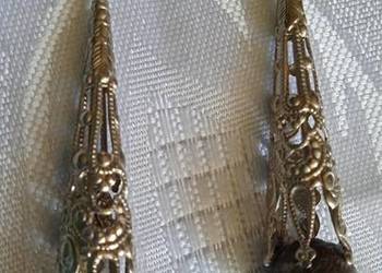 DŁUGIE, STOŻKOWE KOLCZYKI SREBRZONE Z ONYKSEM DŁUGIE, STOŻKOWE KOLCZYKI SREBRZONE Z ONYKSEM