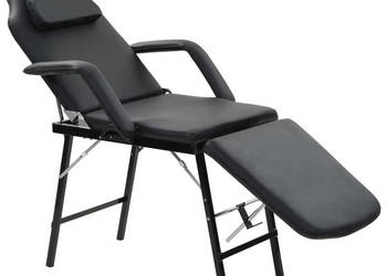Przenośny fotel kosmetyczny ekoskóra 185 x 78 x 76 cm czarny WM-110160