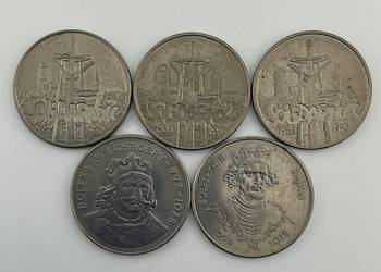 Zestaw 5 monet PRL miedzionikiel - Solidarność 3szt / Chrobry / Śmiały