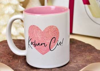 Kubek ceramiczny z nadrukiem Kocham Cię / walentynki
