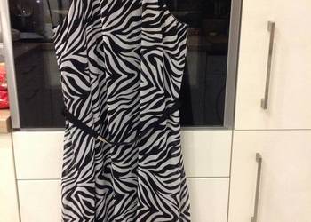 Długa Sukienka Damska MAGNIFIQUE  rozm S/M j NOWA Print Zwierzęcy Zebra