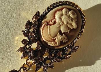 Piękna brosza z kameą - vintage