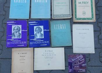 Zestaw 10szt stare książki zeszyty z nutami fortepian Beethoven Mozart