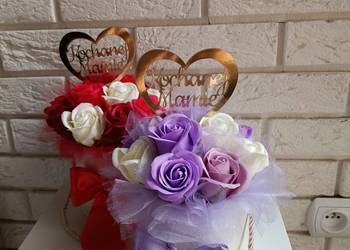 Flowerbox z róż mydlanych Prezent na Dzień Mamy