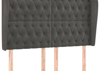 Zagłówek uszak ciemnoszary 163x23x118/128 cm aksamit WM-3118347