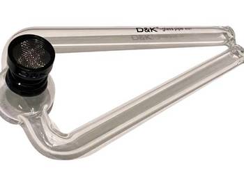 Podwójna Lufka Szklana z Czarną Końcówką D&K - 14,5 cm