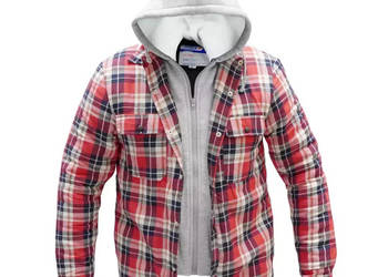 BLUZA FLANELOWA OCIEPLANA Z KAPTUREM DEDRA BH63KF-M ROZMIAR M