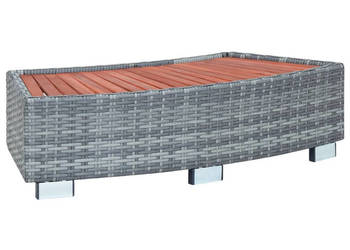 Stopień do spa szary 92 x 45 x 25 cm polirattanowy WM-46461