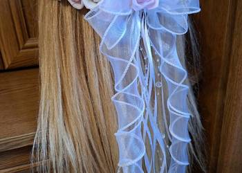 Wianuszek komunijny bialo jasnorozowy