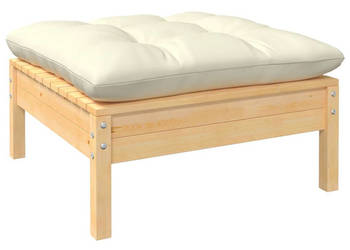 2-osobowa sofa ogrodowa z kremowymi poduszkami drewno sosnowe WM-806658