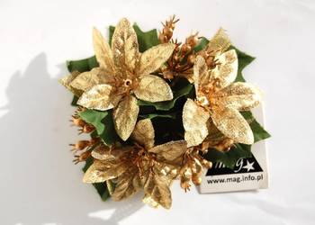 Stroik do świecznika świecy złota gwiazda betlejemska Boże Narodzenie