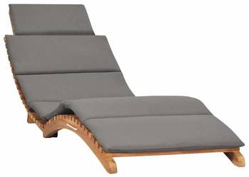 vidaXL Składany leżak z ciemnoszarą poduszką(SKU:310668)