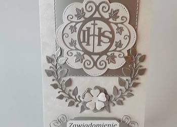 ZAWIADOMIENIA KOMUNIA IHS W SERWETCE C6 SREBRO - SZARY