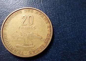 Stare monety 20 frank 1968 Francuskie Terytorium Afarów i Issów