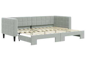 Sofa rozsuwana jasnoszara aksamit 80x200 cm WM-3196684