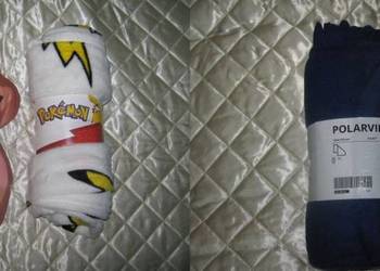 Dwa Kocyki Pokemon i Granatowy i Poduszka - Nowe