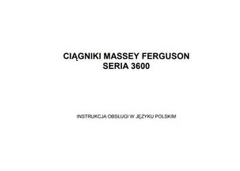 Instrukcja obsługi MF 3600 cała seria