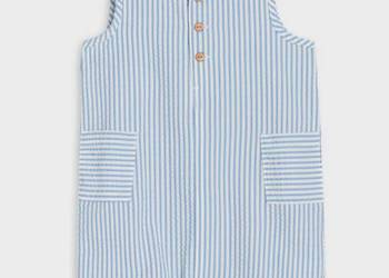 Kombinezon rompers Sinsay 62 rampers bawełna biały niebieski paski