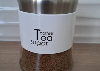 Pojemnik szklany biały z pokrywką, 750 ml, sprzedam