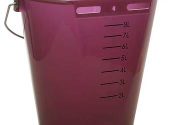 Wiadro do karmienia, jagodowe przezroczyste, ze skalą 8l bez akcesorii 142…