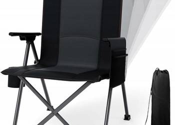 Krzesło kempingowe składane z regulowanym oparciem obciążenie 160kg używane