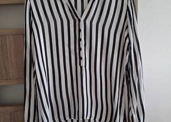 Biało-czarna koszula w paski 38 classy klasyczna elegancka